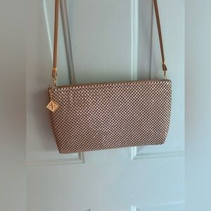 Vintage Whiting & Davis Mesh Sequin Crossbody Purse Shoulder Bag White  Clean